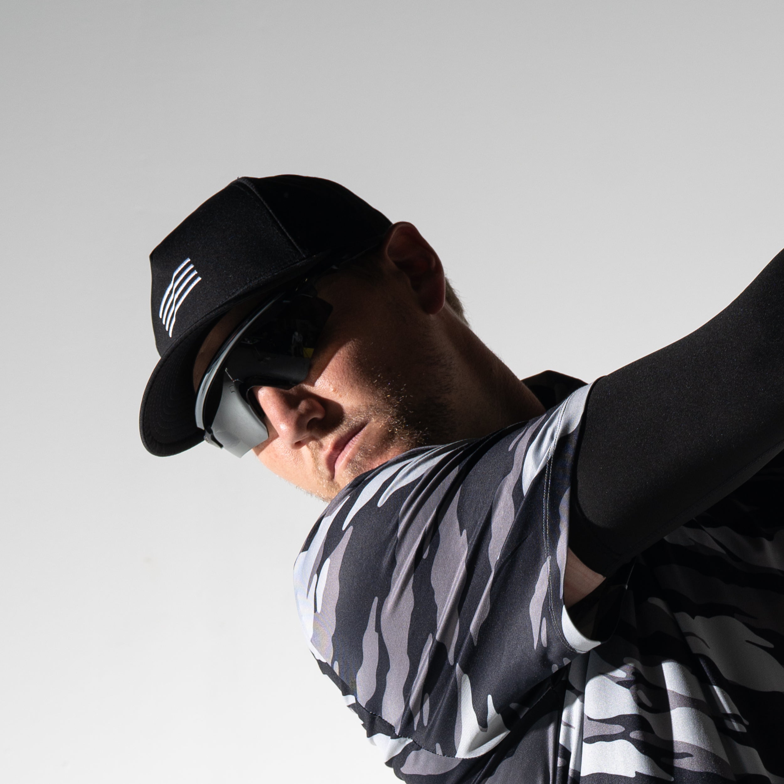 Quickdry Perforated Hat: Flag — Black