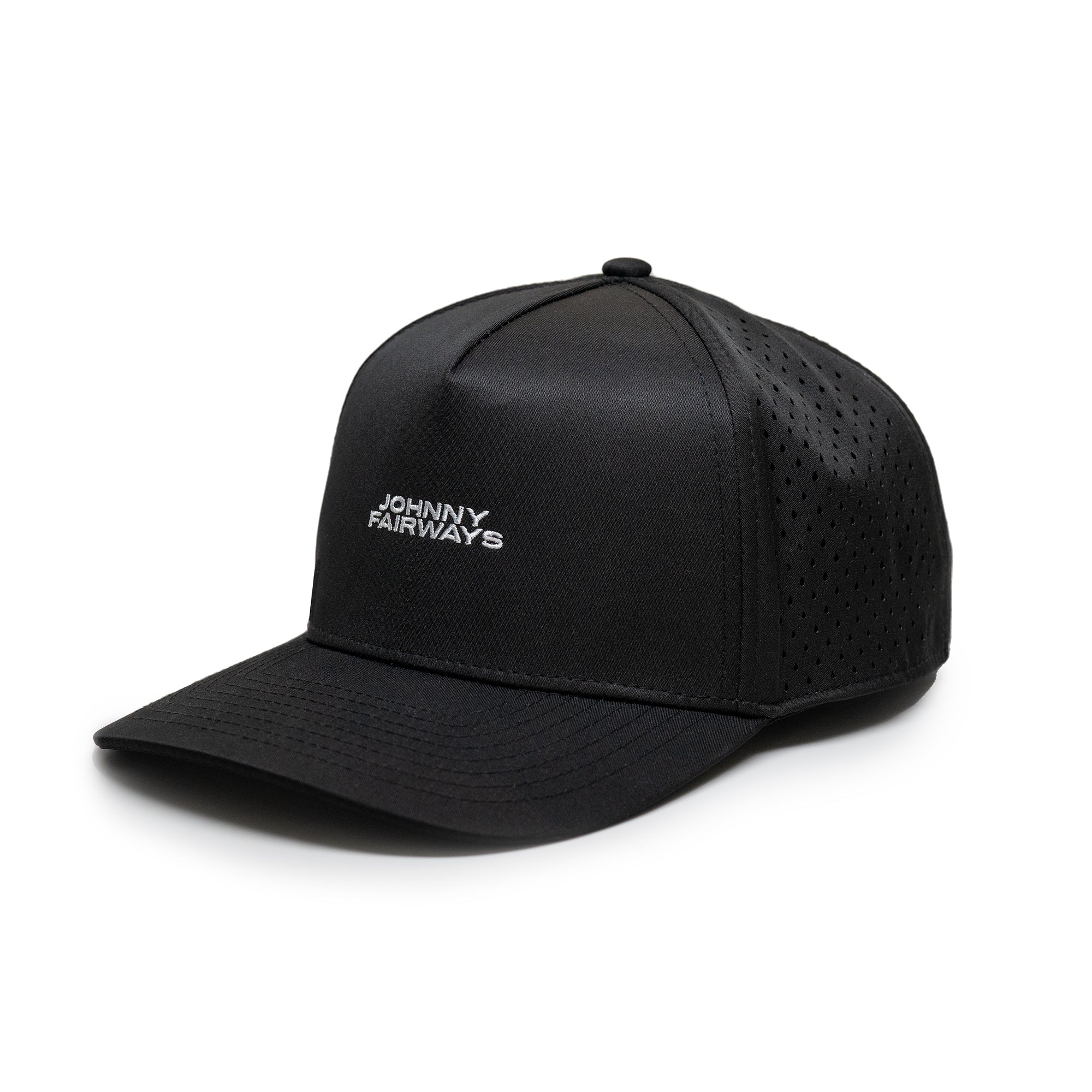 Quickdry Perforated Hat : Text Logo – Black