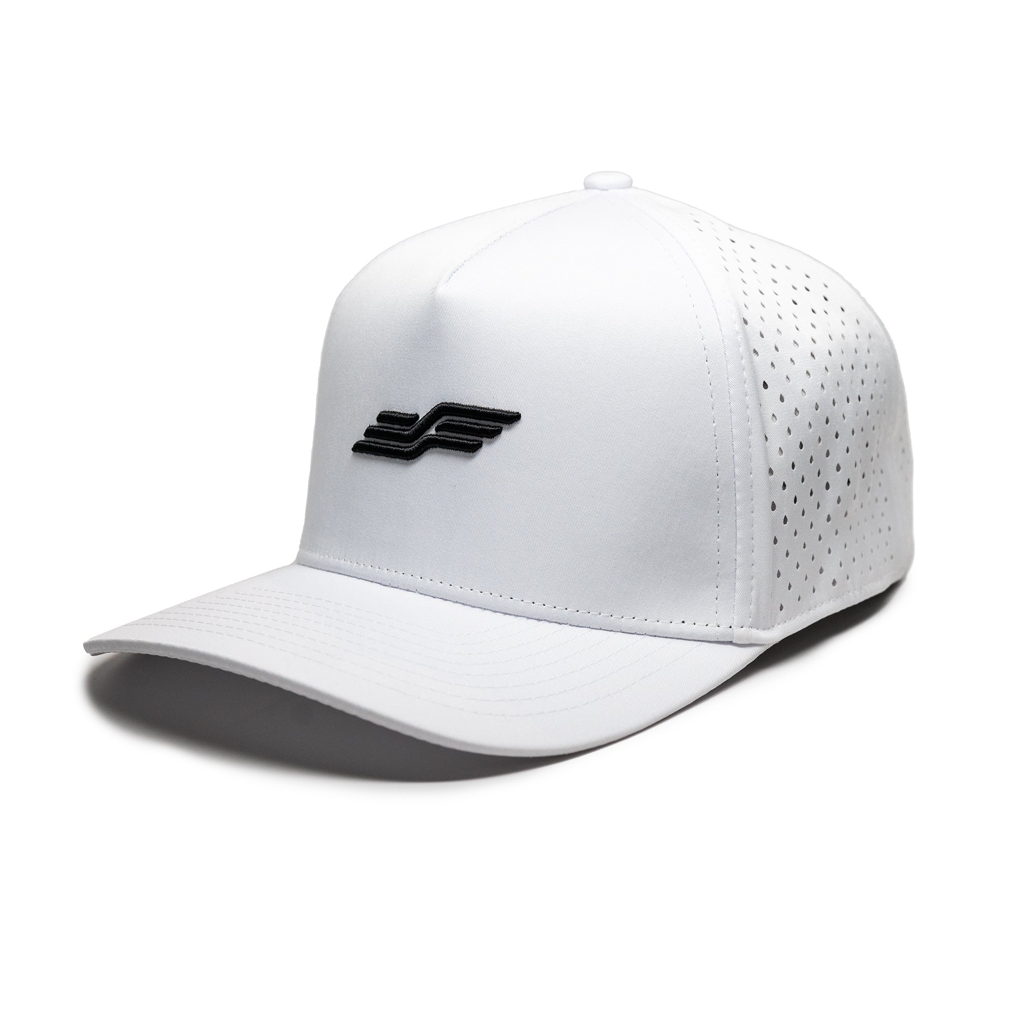 Quickdry Perforated Hat : Logo – White