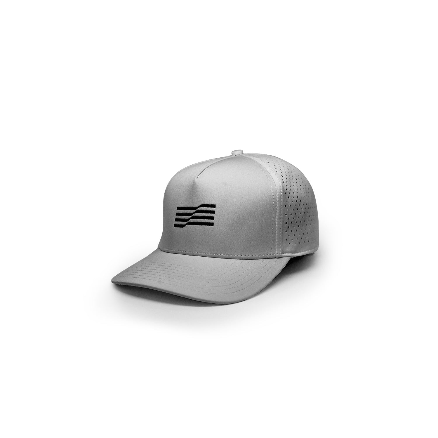 Quickdry Perforated Hat: Flag — Grey