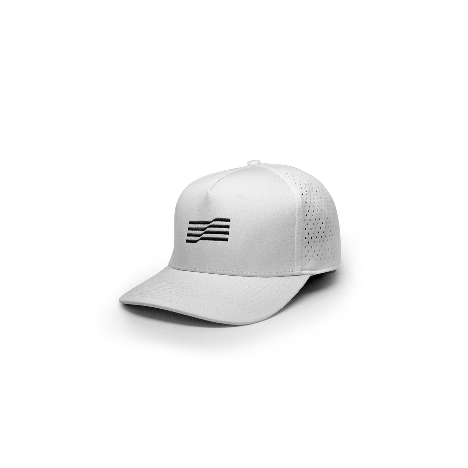 Quickdry Perforated Hat: Flag — White